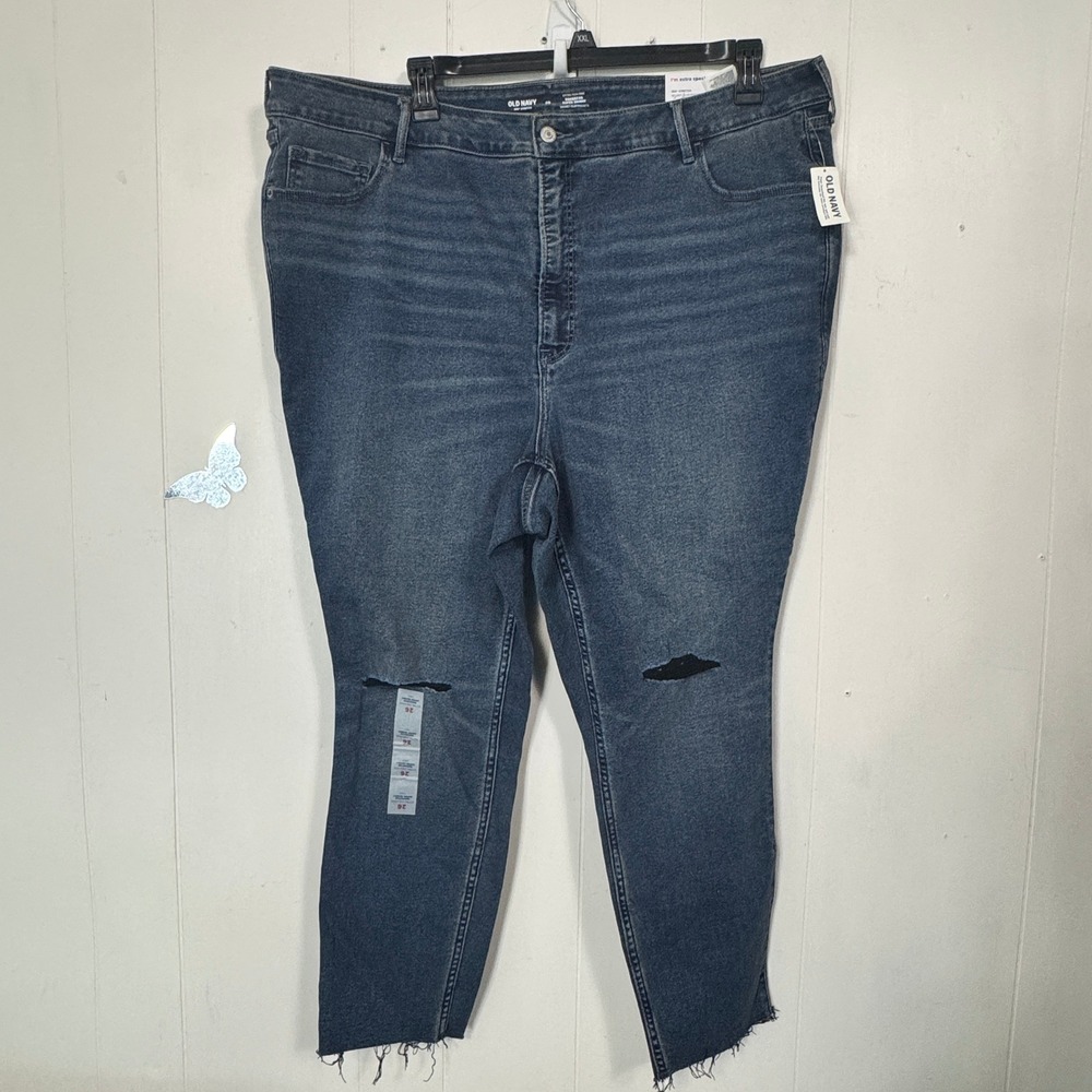 Old Navy Rockstar Super Skinny Ankle Womens Jeans‎ 26 Extra High-Rise Distressed